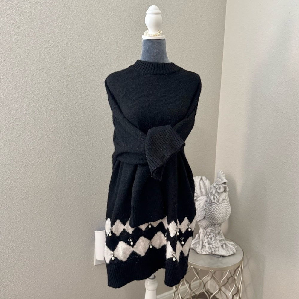 H&M Pearl & Rhinestone Sweater Dress